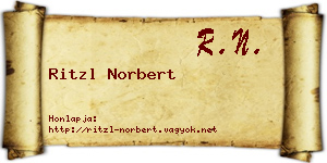 Ritzl Norbert névjegykártya